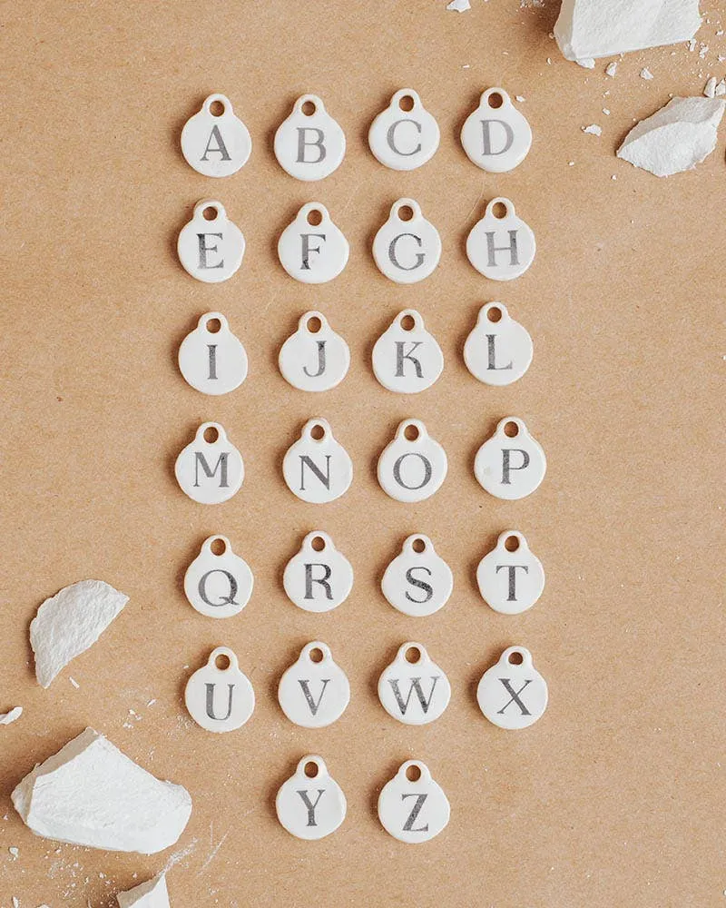 * Charm Bar * Ceramic Initial