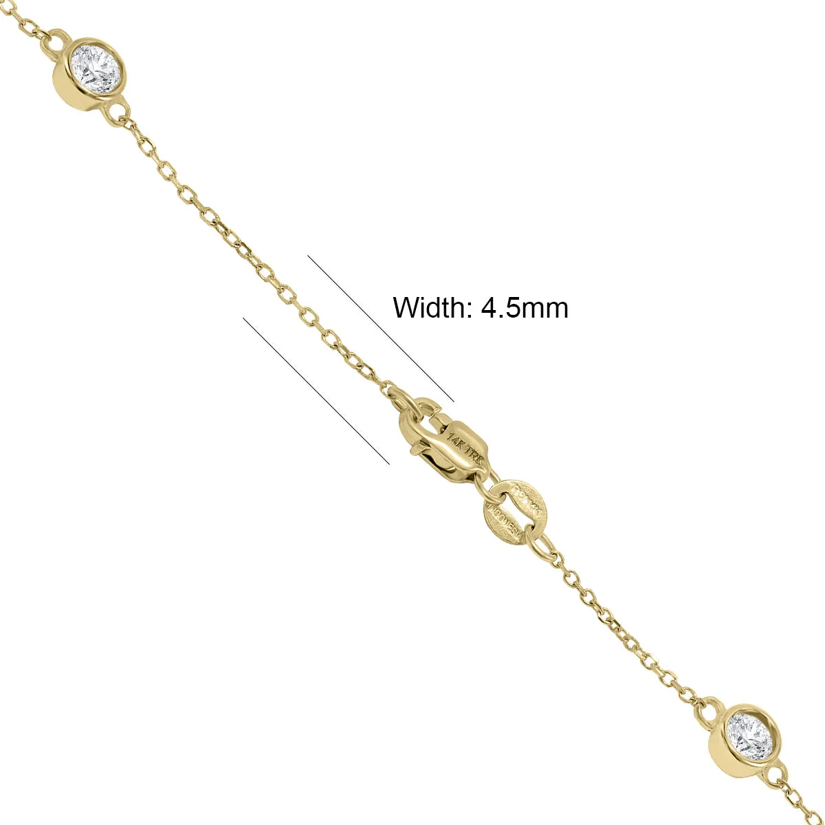 1 1/2 Carat Tw Bezel Set Diamond Station Necklace In 14K