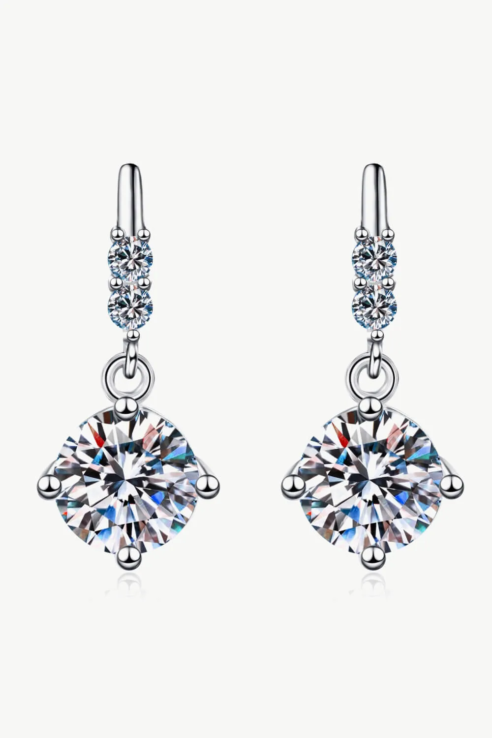 1 Carat Moissanite Drop Earrings