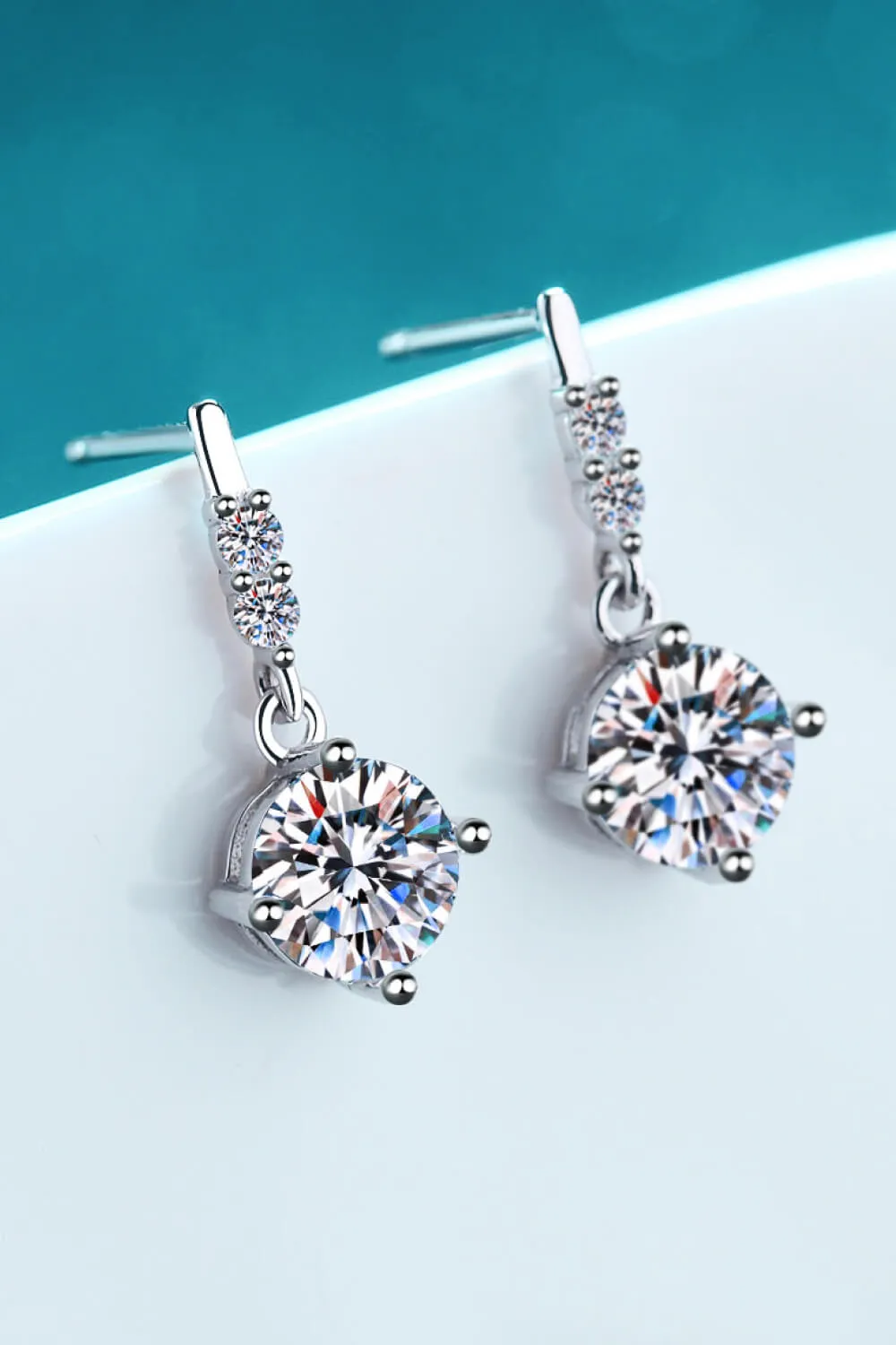 1 Carat Moissanite Drop Earrings