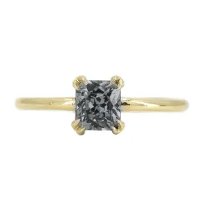 1.03ct Montana Sapphire Grey Purple Brown Radiant Cut Sapphire With Double Prongs in 14k Yellow Gold