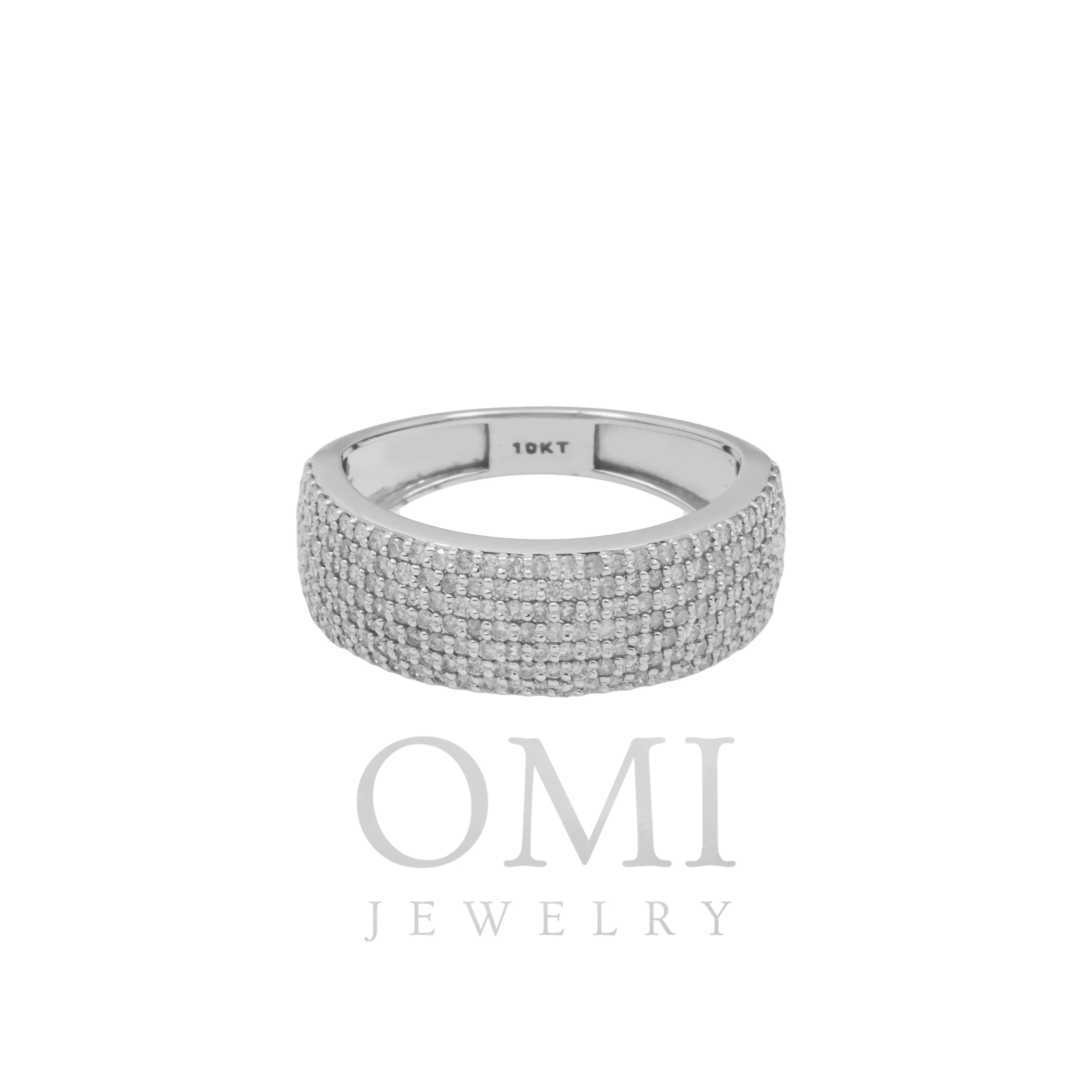 10K GOLD ROUND DIAMOND HALF ETERNITY BAND RING 1.32 CT