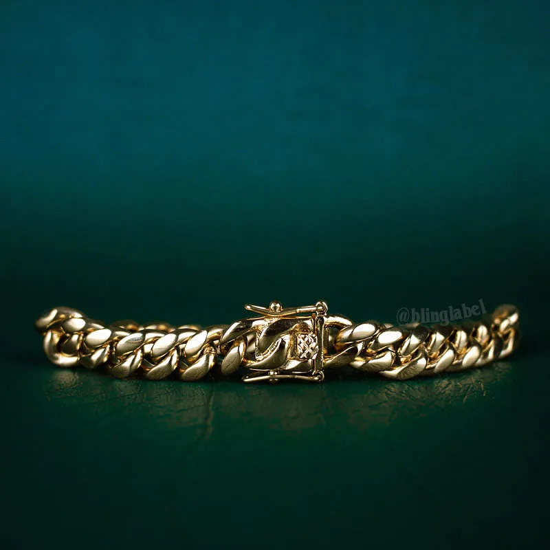 10mm Cuban Link Bracelet in Gold