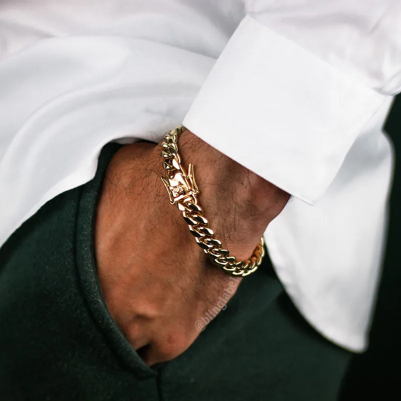 10mm Cuban Link Bracelet in Gold