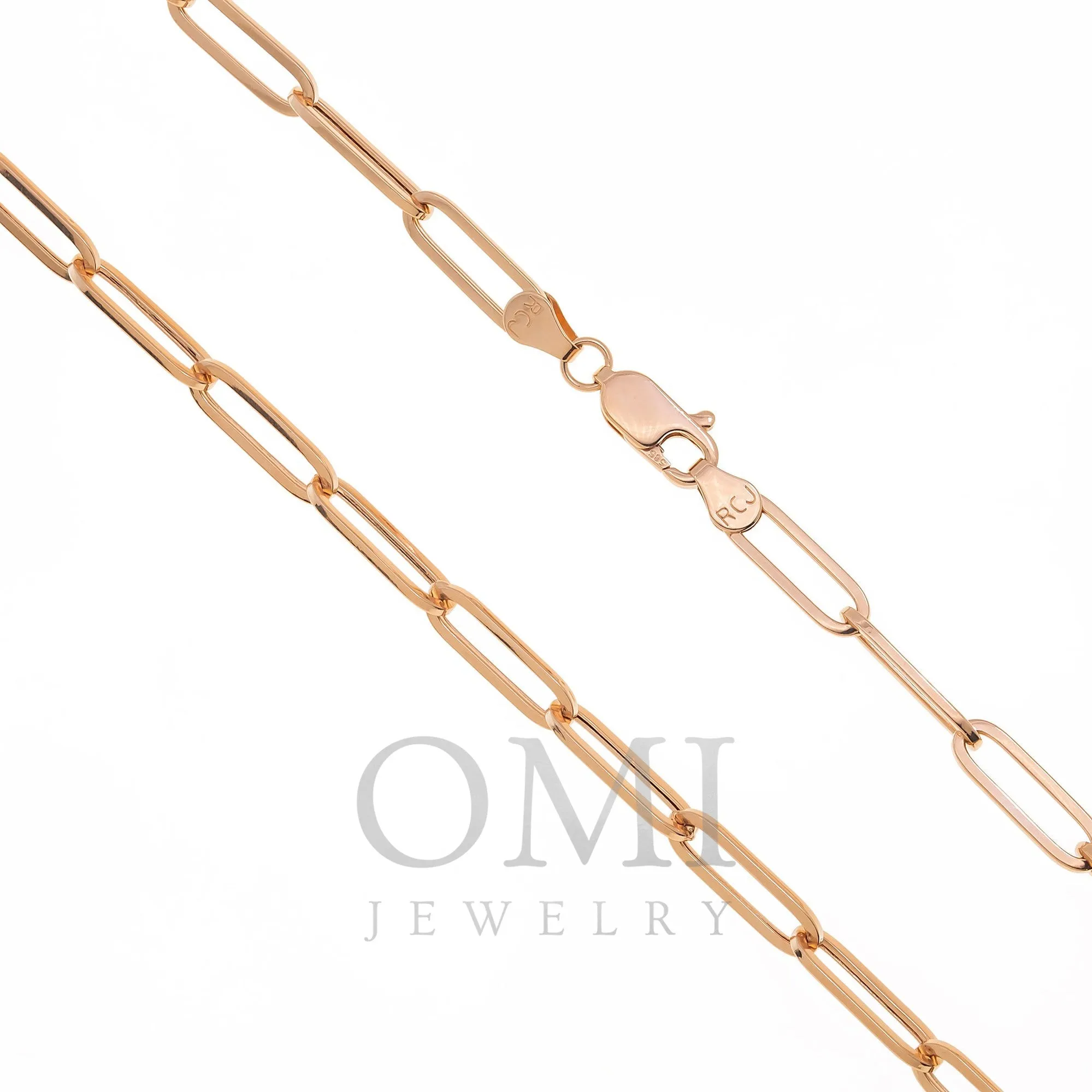 14K GOLD 2MM PAPER CLIP CHAIN