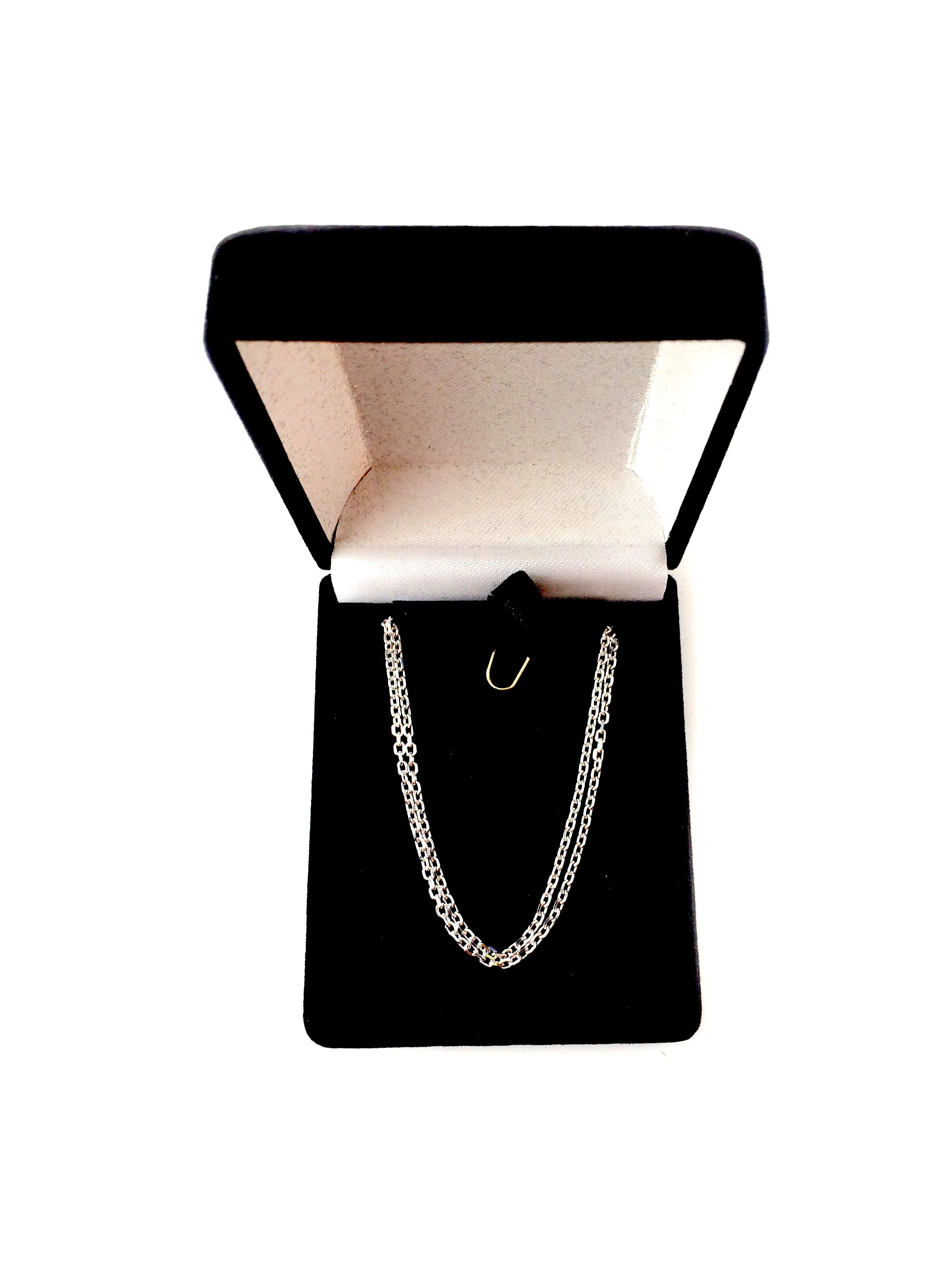 14k White Gold Cable Link Chain Necklace, 1.9mm