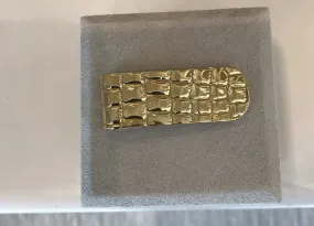 18K Crocodile Textured Money Clip