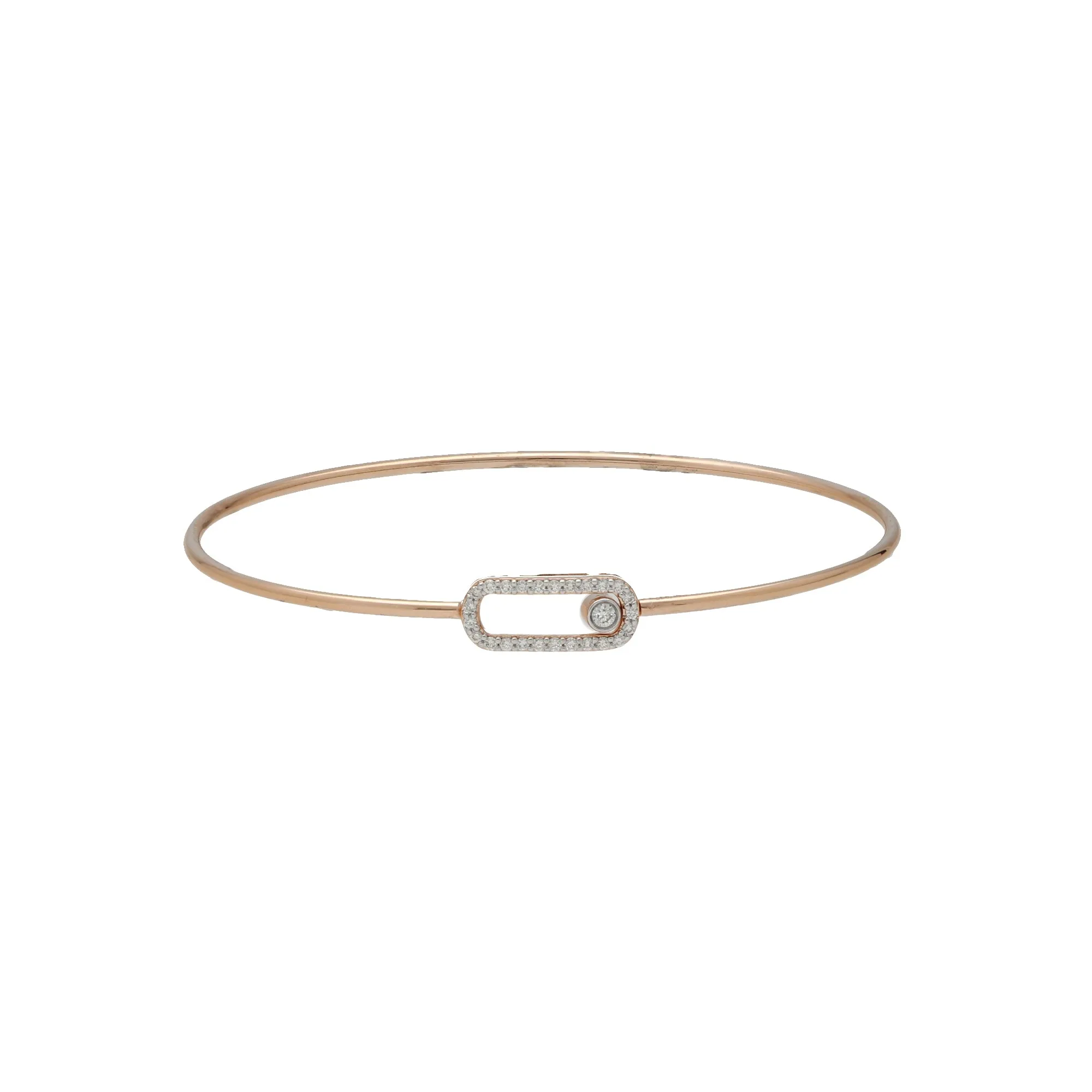 18K Rose Gold & 0.17 Carat Diamond Bangle (3gm)