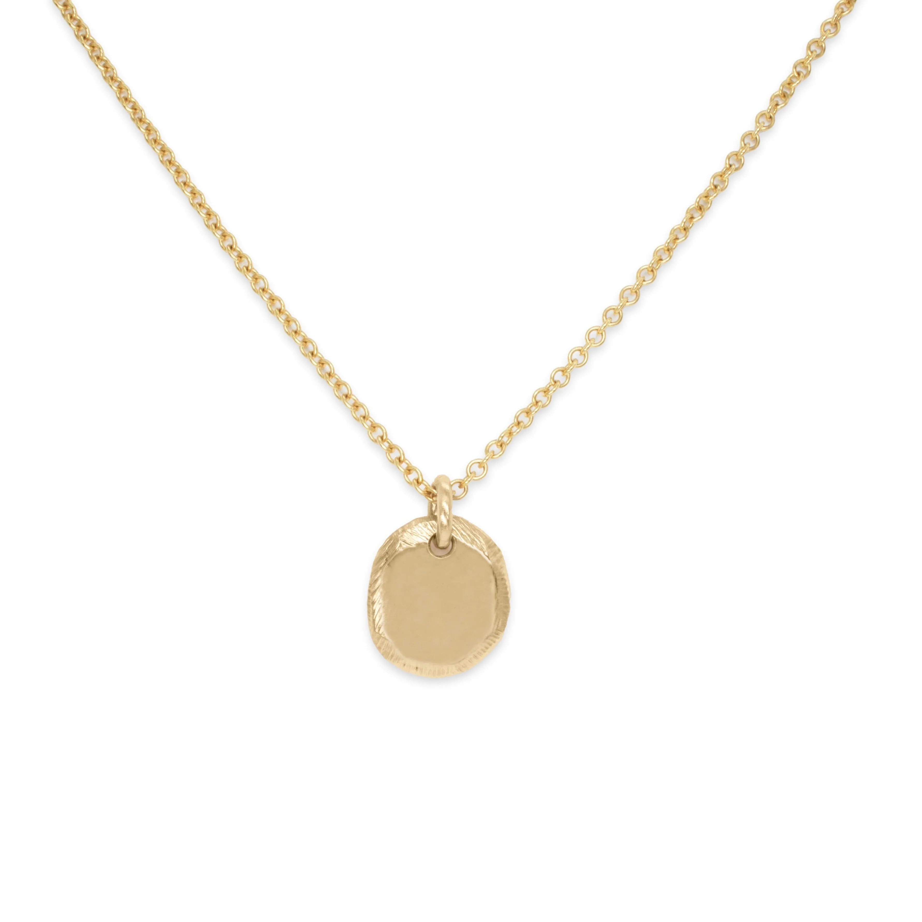 18K Round Tablet Necklace