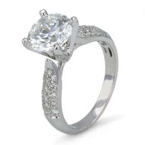 18K White Gold Solitaire Diamond Ring - 1023