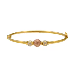 22K Multi-Tone Gold Ball Bead Bangle (10.5gm)