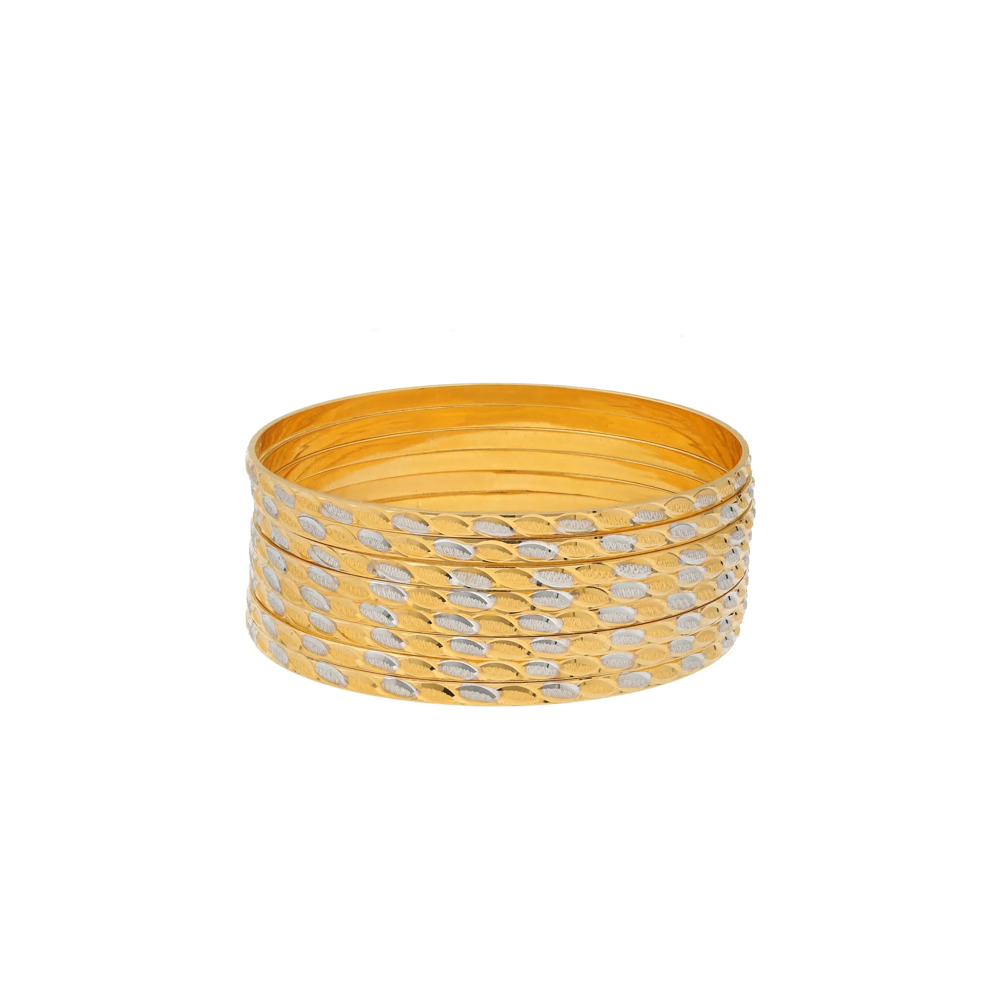 22K Yellow & White Gold Bangle Set of 8 (83.1gm)