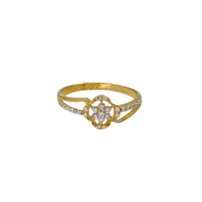 22K Yellow Gold & CZ Ring (2.3gm)