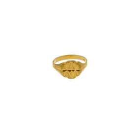 22K Yellow Gold Baby Ring W/ Beveled Four Point Stars