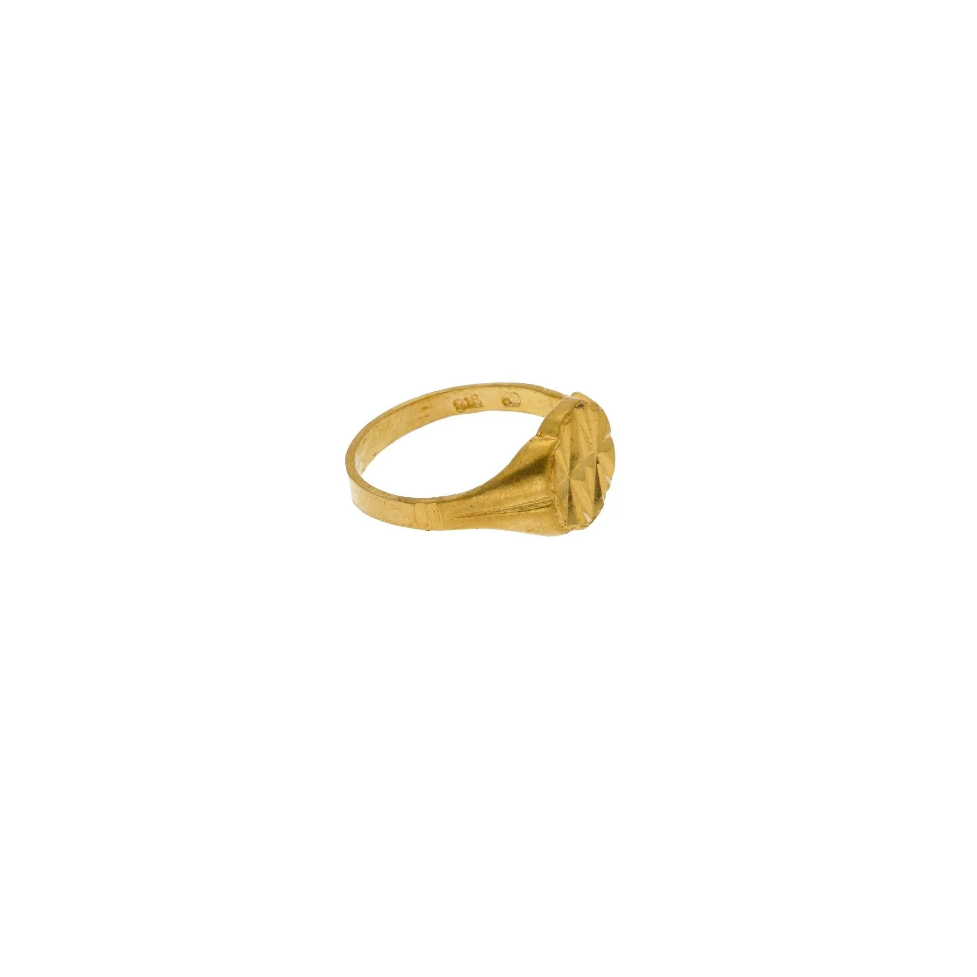 22K Yellow Gold Baby Ring W/ Beveled Four Point Stars