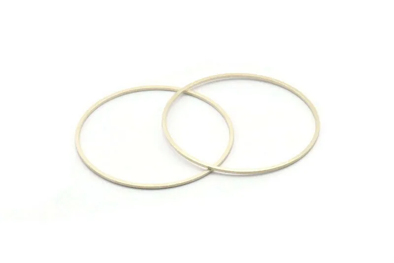 45mm Silver Rings - 12 Antique Silver Brass  Circle Connectors (45x1x1mm) BS 1084 H0013