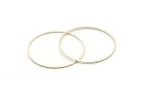 45mm Silver Rings - 12 Antique Silver Brass  Circle Connectors (45x1x1mm) BS 1084 H0013