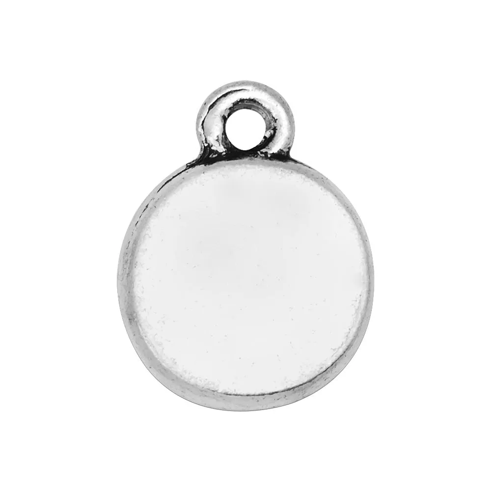 7mm Round Beaded Bezel Charm,Antique Silver Plated Pendnat Setting fit SS34,Jewelry Rhinestone holder,20PCS/lot