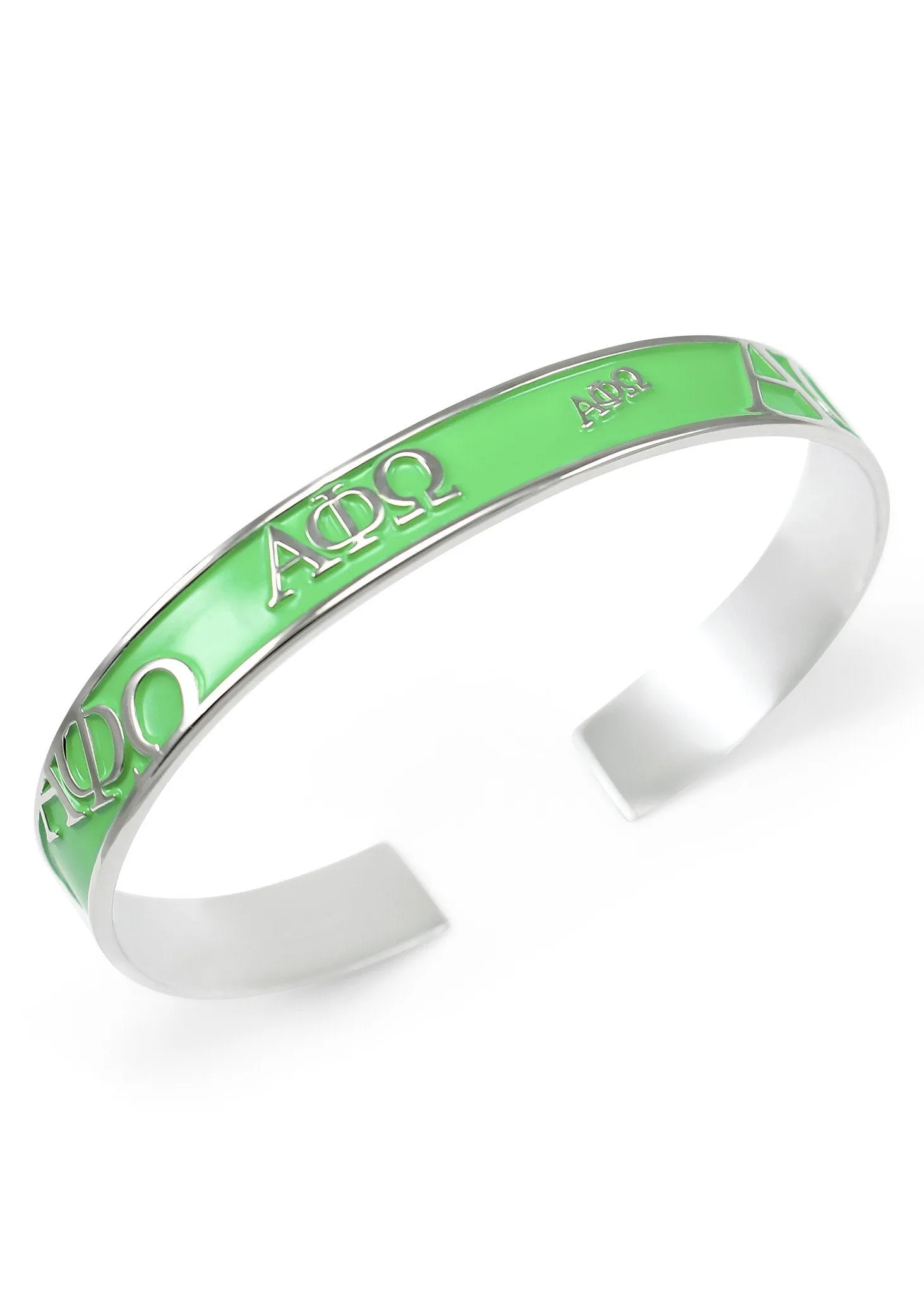 Alpha Phi Omega Bangle Cuff Bracelet (Multi Colors Available)