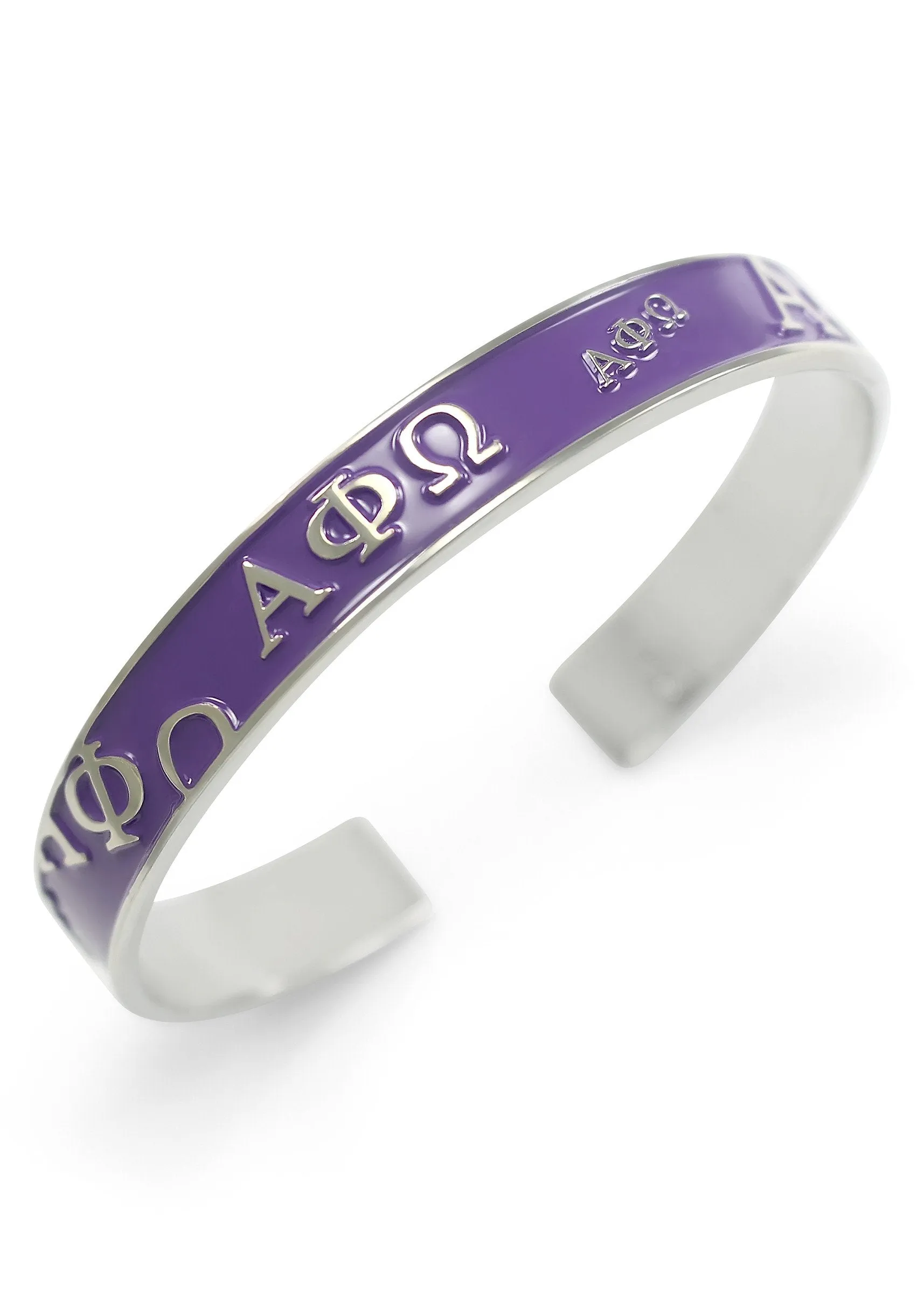 Alpha Phi Omega Bangle Cuff Bracelet (Multi Colors Available)