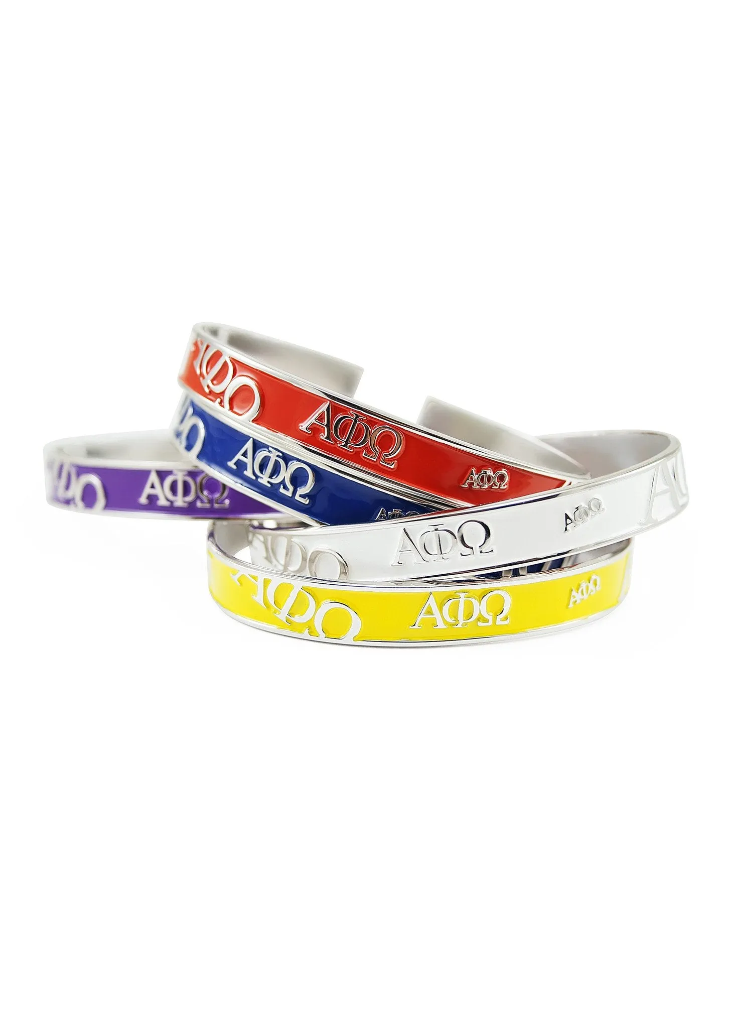 Alpha Phi Omega Bangle Cuff Bracelet (Multi Colors Available)