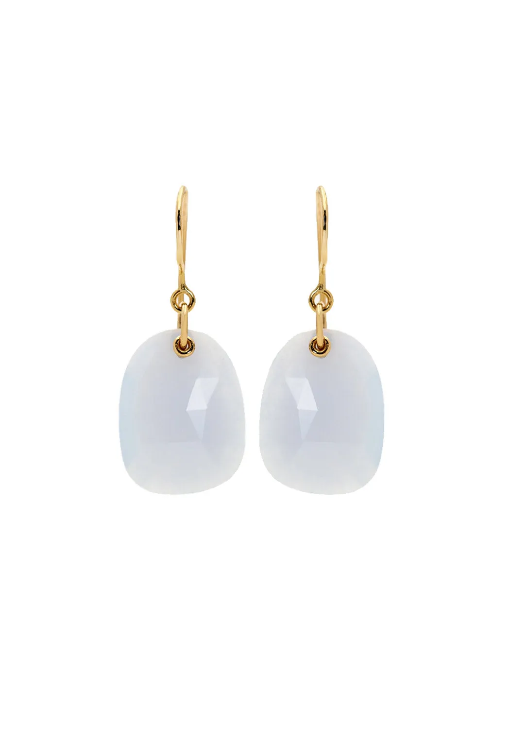 Anne Sportun 18KYG Milky Chalcedony Teardrop Earrings