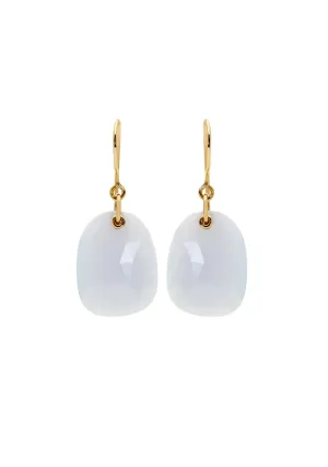 Anne Sportun 18KYG Milky Chalcedony Teardrop Earrings