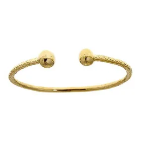 Better Jewelry 14K Yellow Gold BABY West Indian Bangle w. Ball Ends (Made in USA)