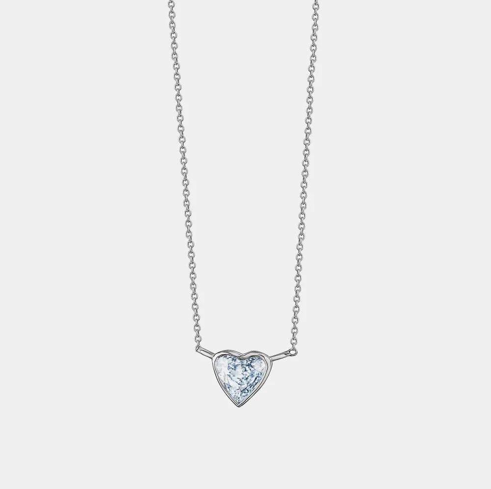 Bezel Set Heart Shaped Solitaire Necklace