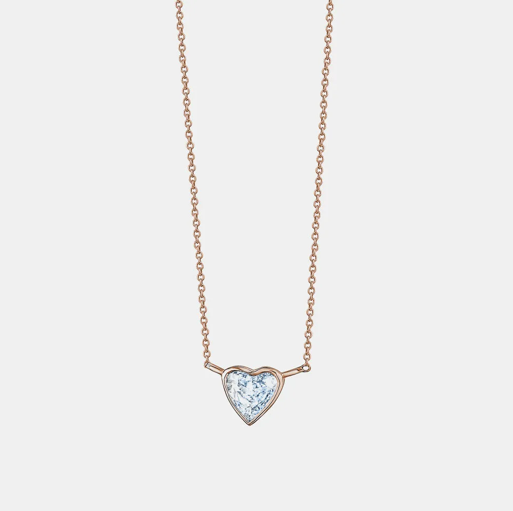 Bezel Set Heart Shaped Solitaire Necklace