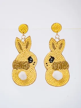 Brooklyn Cotton Tail Easter Bunny Beaded Drop Earrings