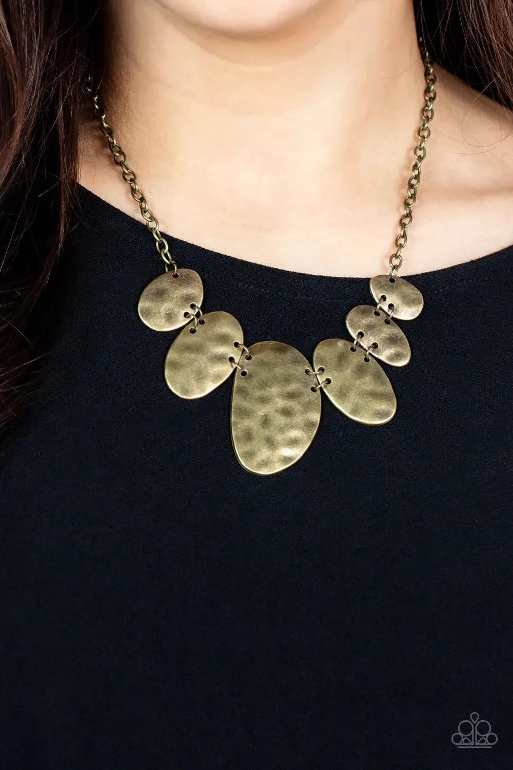 Cave Crawl Brass Necklace - Paparazzi Accessories