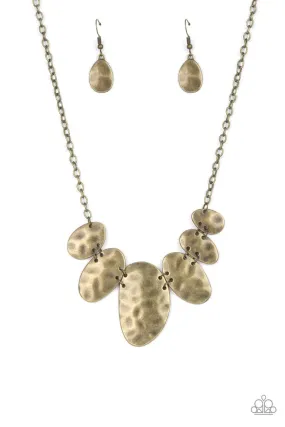 Cave Crawl Brass Necklace - Paparazzi Accessories