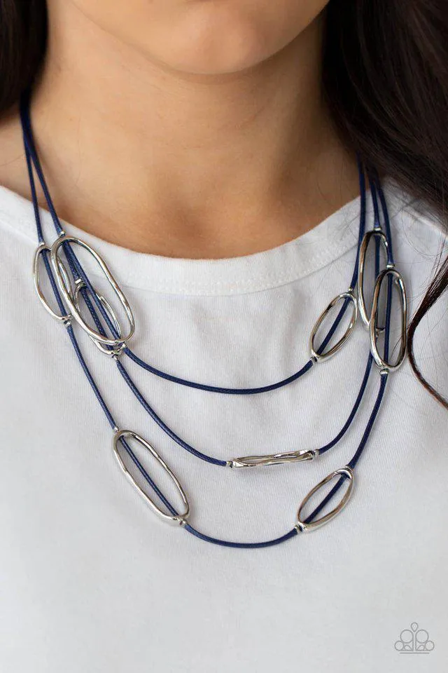 Check Your CORD-inates Blue Necklace - Paparazzi Accessories