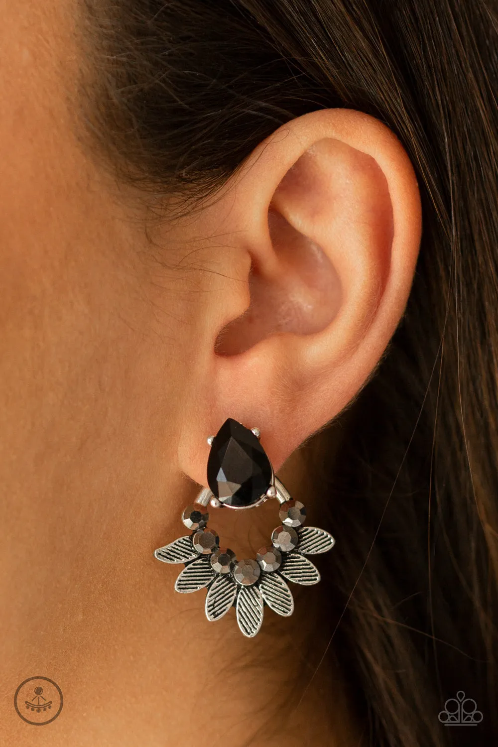 Crystal Canopy - Black Jacket Earring