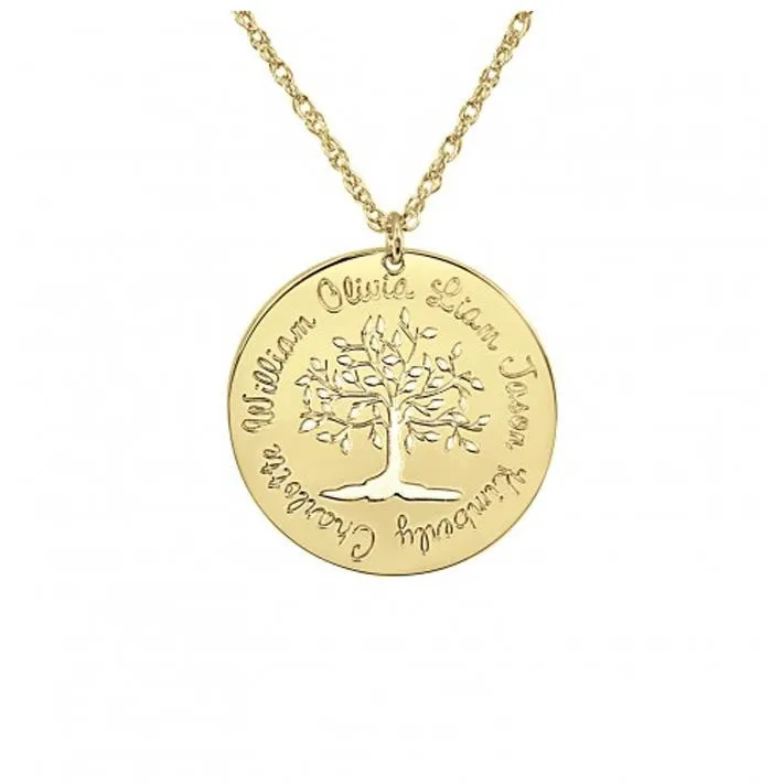 Cutout Family Tree Mothers Necklace