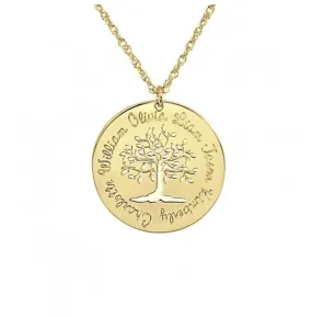 Cutout Family Tree Mothers Necklace