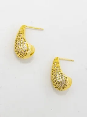 CZ Pave Water Drop Earrings