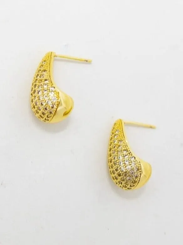 CZ Pave Water Drop Earrings