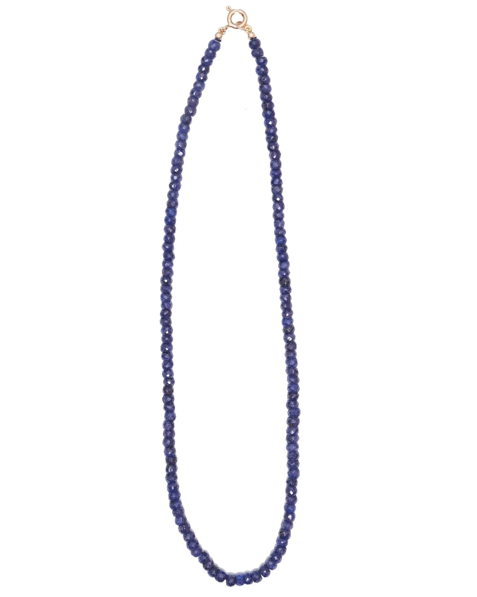 Dark Blue Sapphire Beaded Necklace