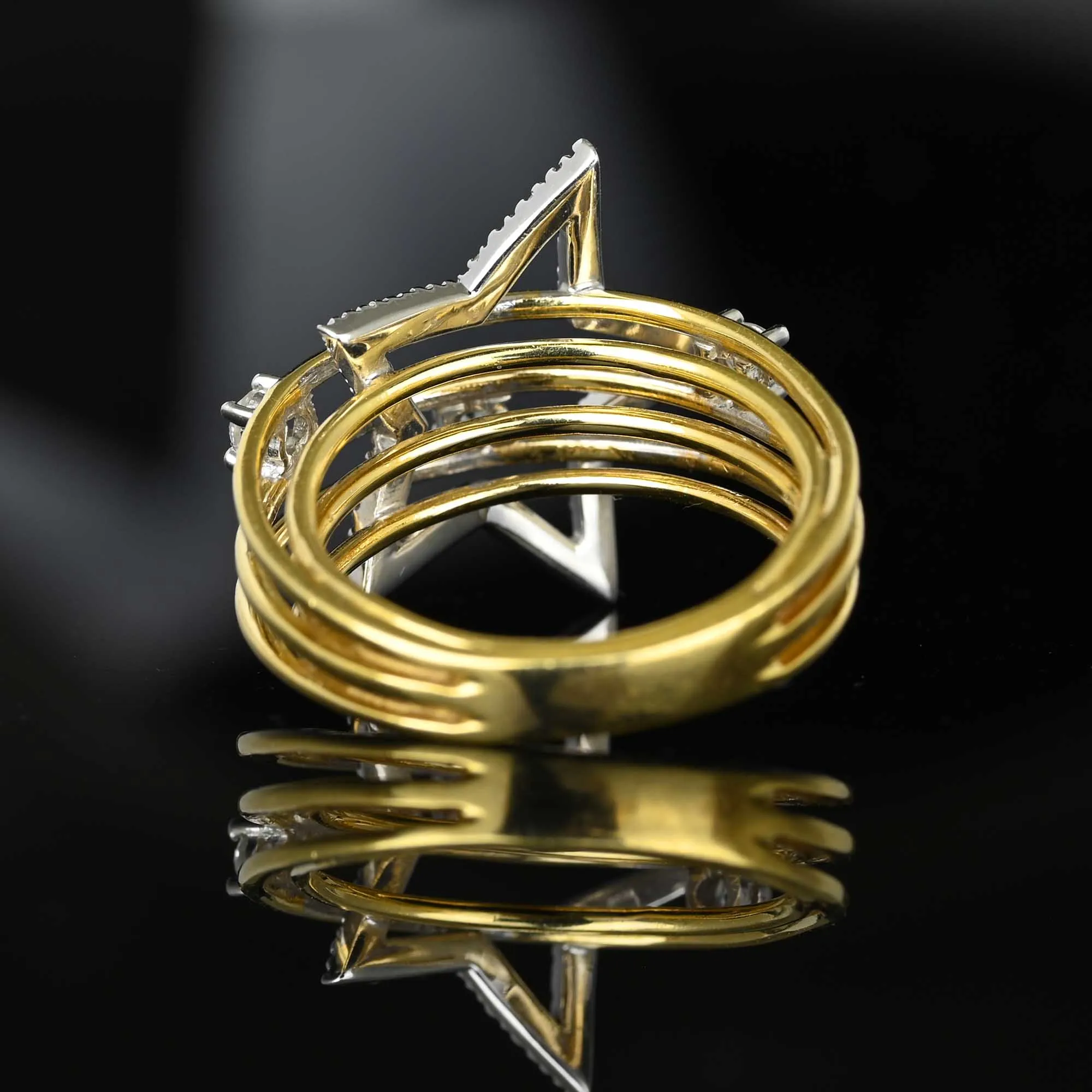 Designer Sonia B 14K Gold Diamond Star Ring