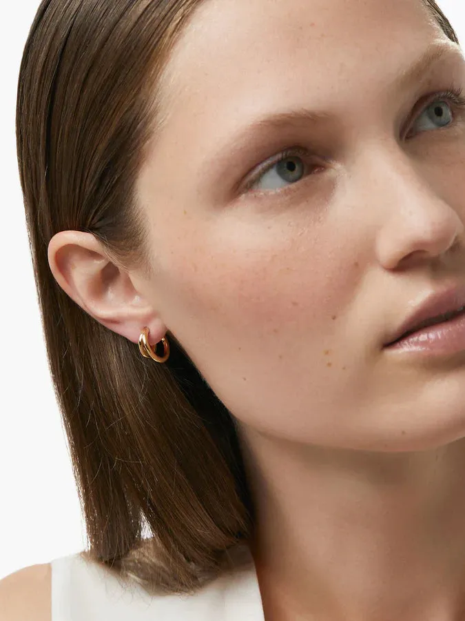 Double Illusion Earrings in 14K Gold over Sterling Silver