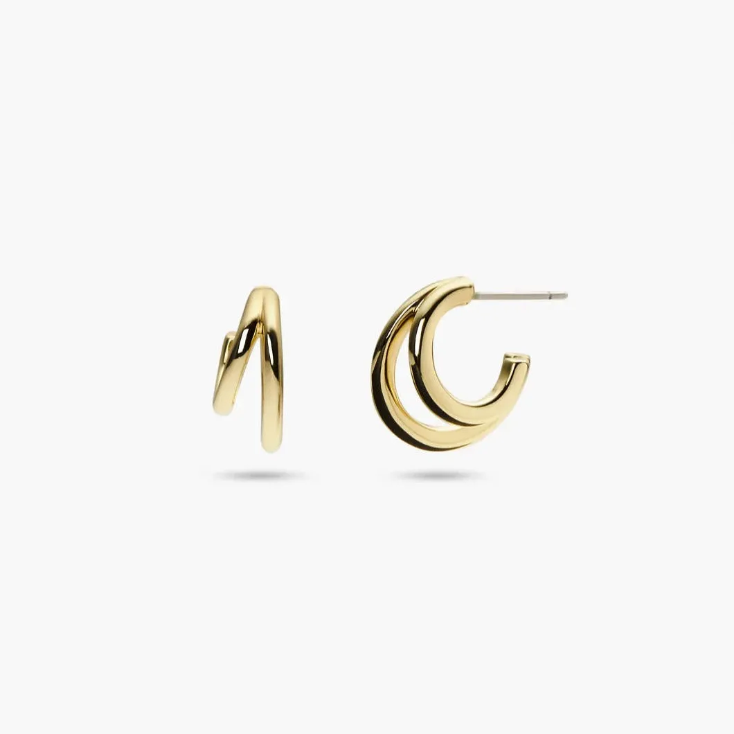 Double Illusion Earrings in 14K Gold over Sterling Silver