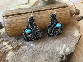 Engraved Bronc Earrings