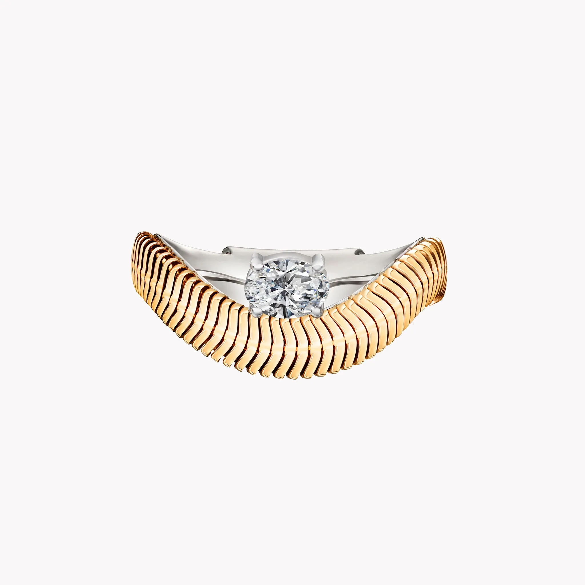 Feelings Gold Chain & Oval Diamond Ring