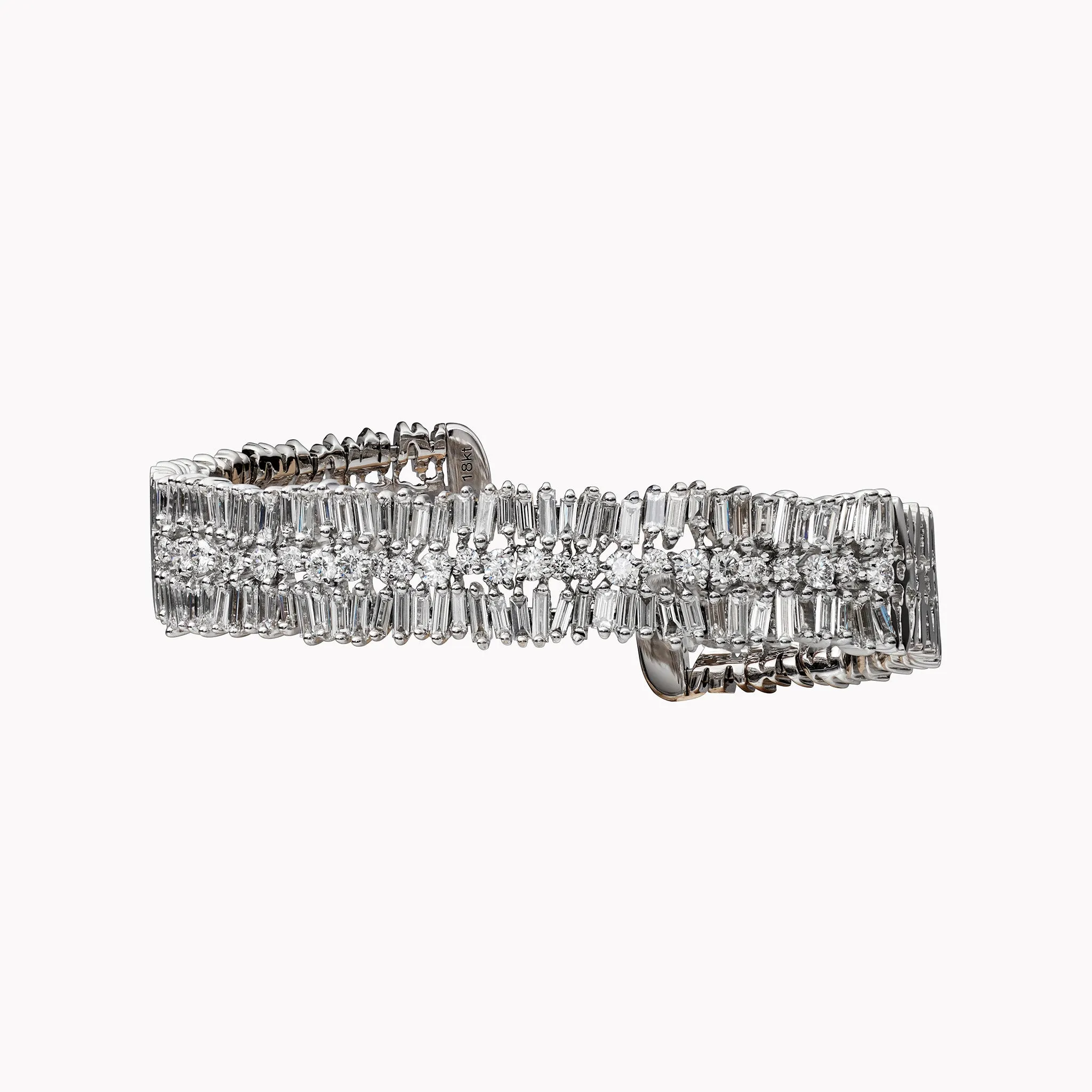 Fireworks Round & Baguette Diamond Bangle