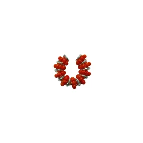 Formation Beaded Ear Cuff Orange (Silver)