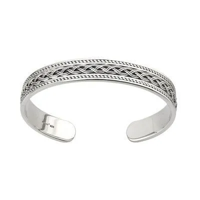 Gents Heavy Celtic Knot Cuff  Bracelet (Silver & 10K)