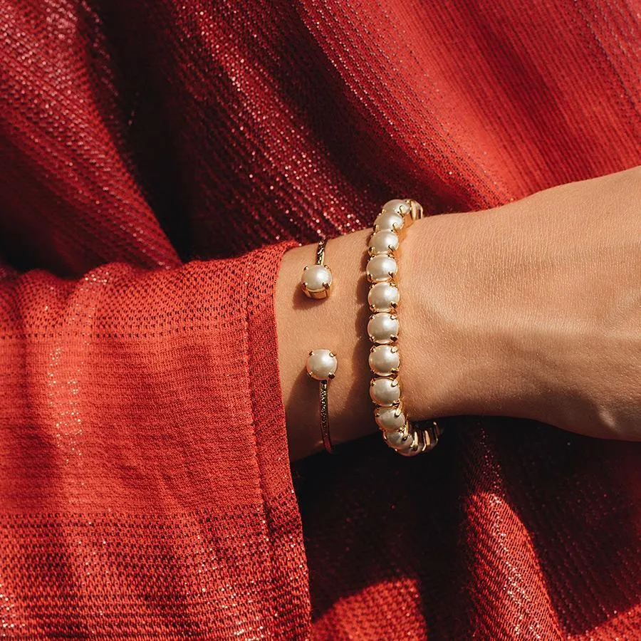 Gia Stud Bracelet / Pearl