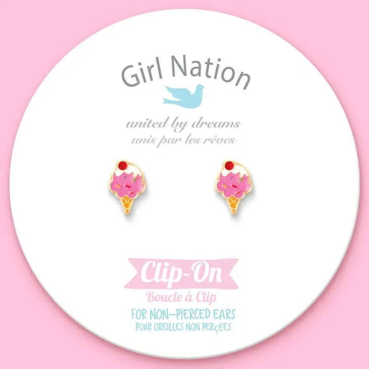 Girl Nation Clip On Cutie Earrings